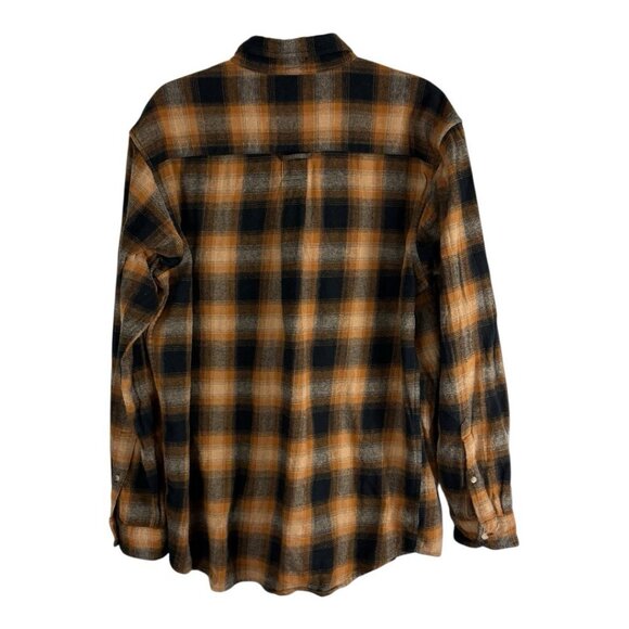 Red Head Mens Shirt Size Large Button Down Flannel Orange Black Long sleeve - Picture 2 of 10